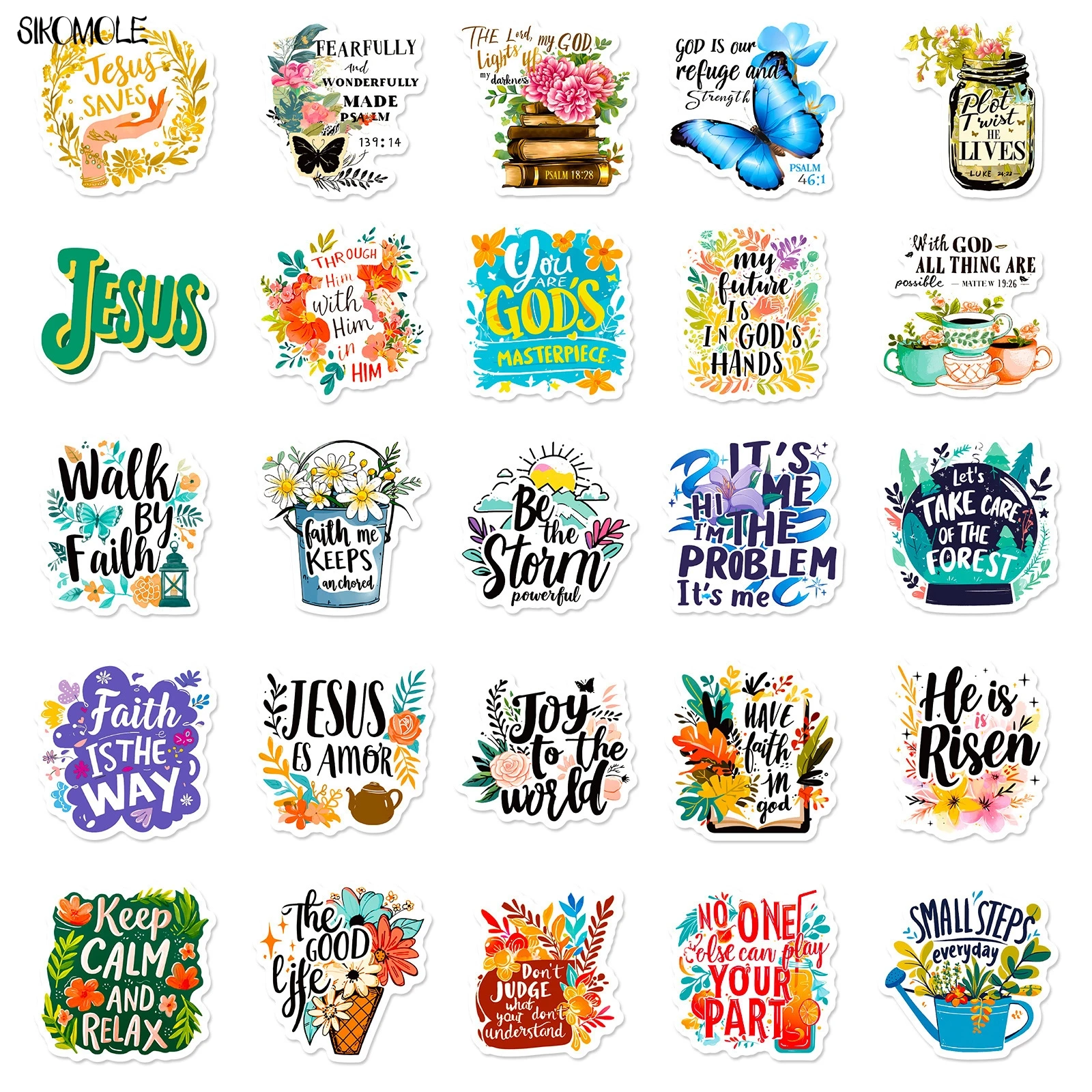 10/30/50 個漫画イエス感動ステッカーかわいい冷静を保つ美的 DIY 子供旅行荷物デカール落書きステッカーパック