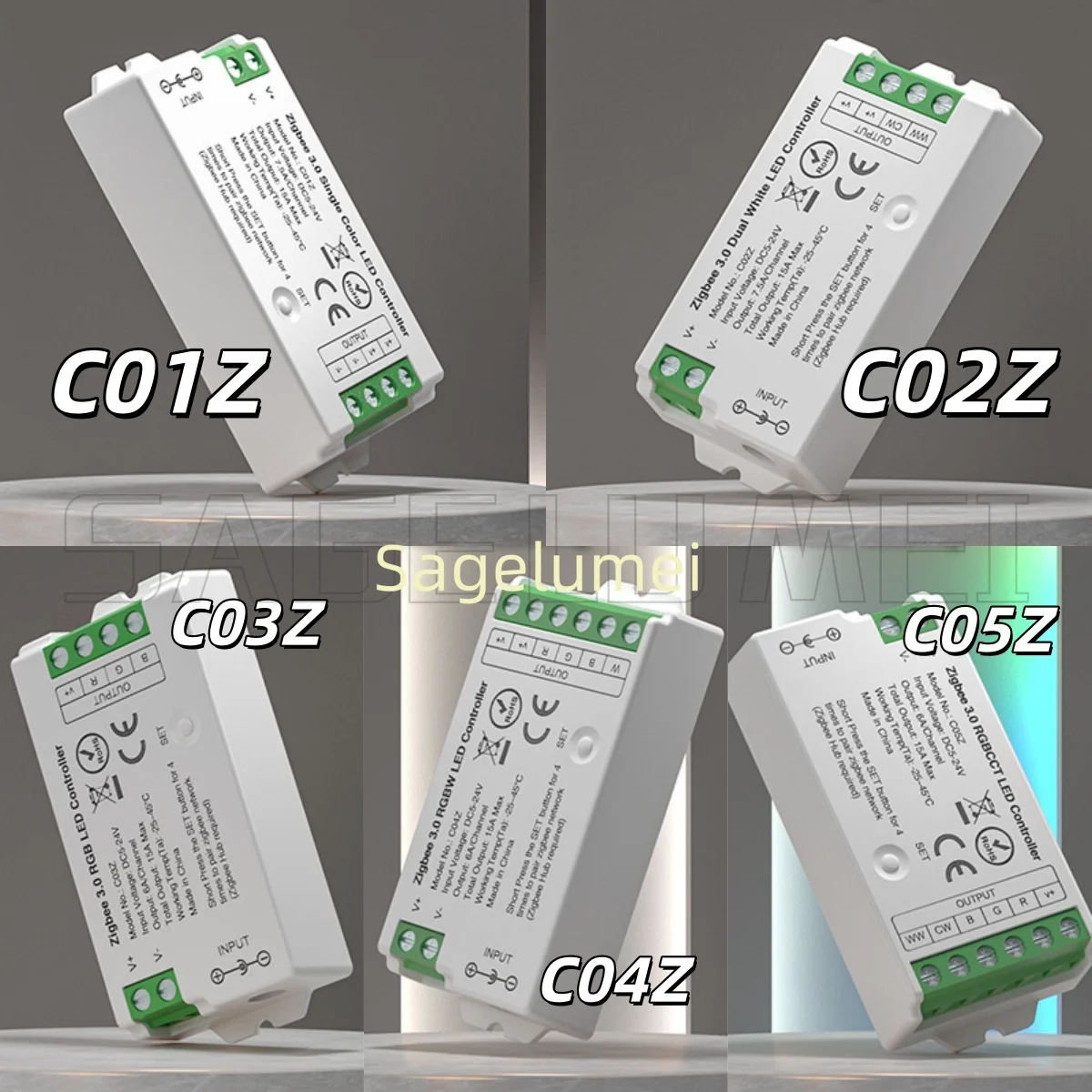 Tuya Gateway Smart Voice Control C01Z/C02Z/C03Z/C04Z/C05Z Zigbee 3.0 LED Controller 2.4G Single Color Dimmer CCT RGB RGBW RGBCCT