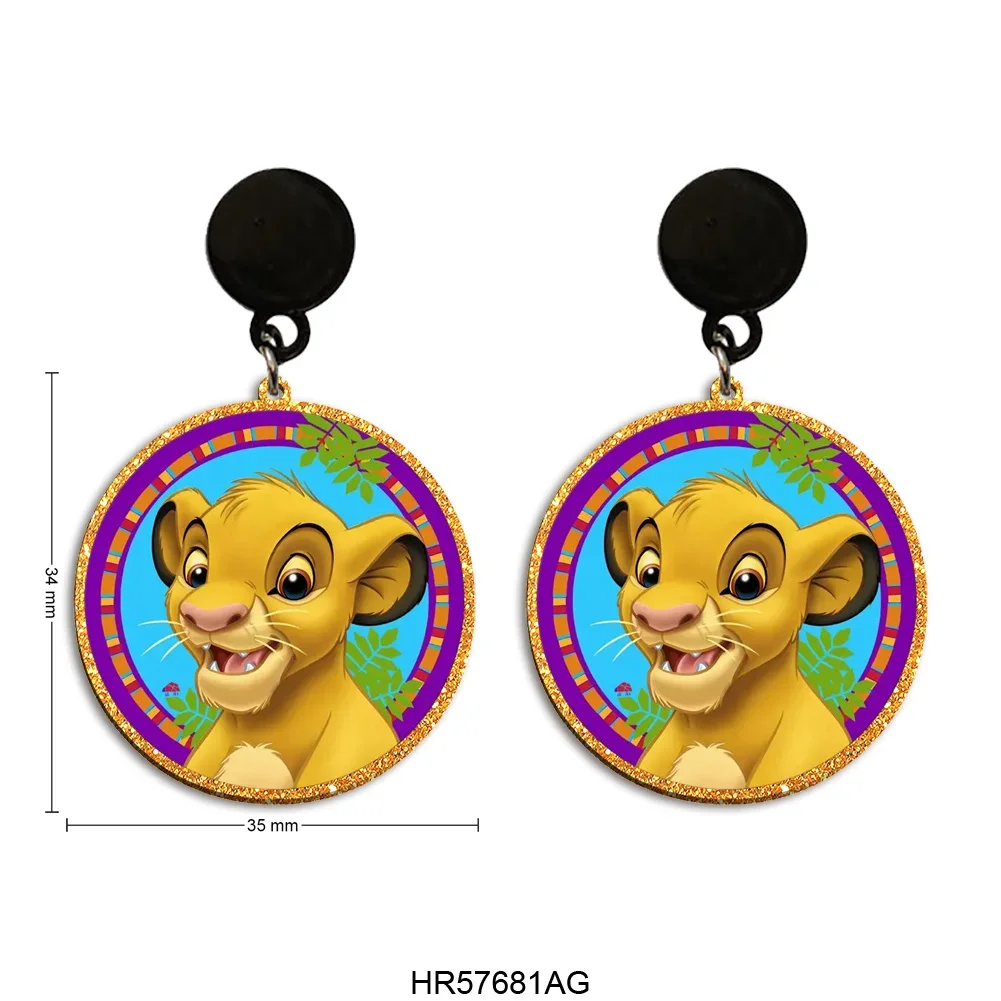 

Chunky Glitter Acrylic Drop Earrings Disney Movie Lion King Gold For Women Children Party Holiday Jewelry Decoration