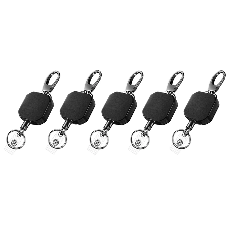 

Badge Reels Clip Heavy Duty Metal Retractable Badge Holders Carabiner Belt Badge Reels Clip Key Ring ID Card Holder