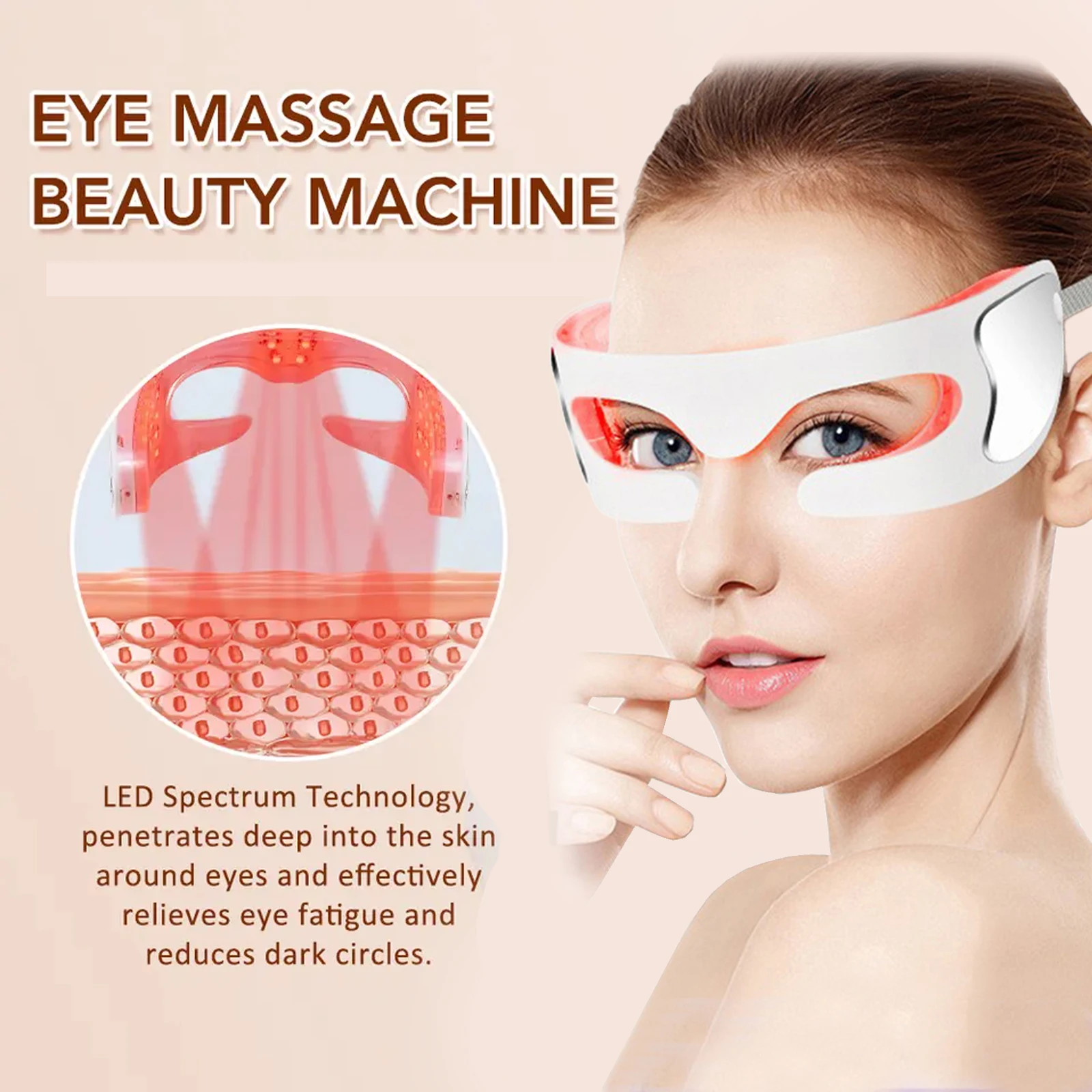 

Eye Massager LED Light Therapy Anti-Aging Eye Care Fatigue Relief Relaxation Relieve Dark Circle Electric