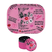 1/2 Pieces Burn Book Combo Rolling Tray and Metal Grinder 2inch