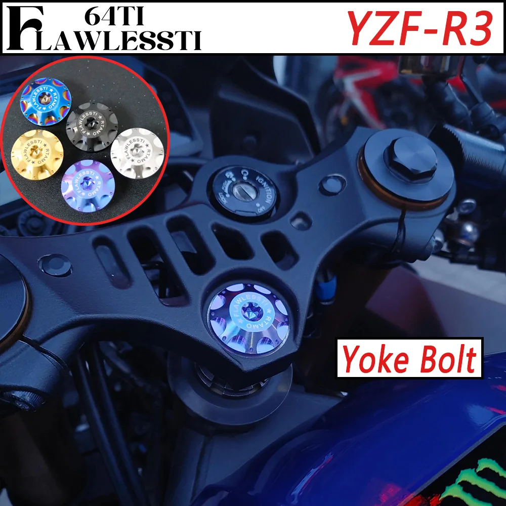 FLAWLESSTI Gr5 Titanium Yoke Steering Stem Bolt For Yamaha YZF-R3