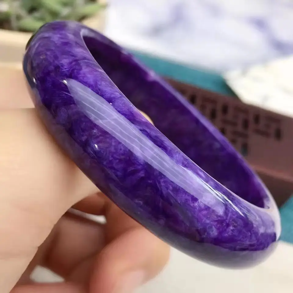 Natural Purple Gemstone Bracelet Original Ecological Pattern Fashion Bangles Jewelry Accessories