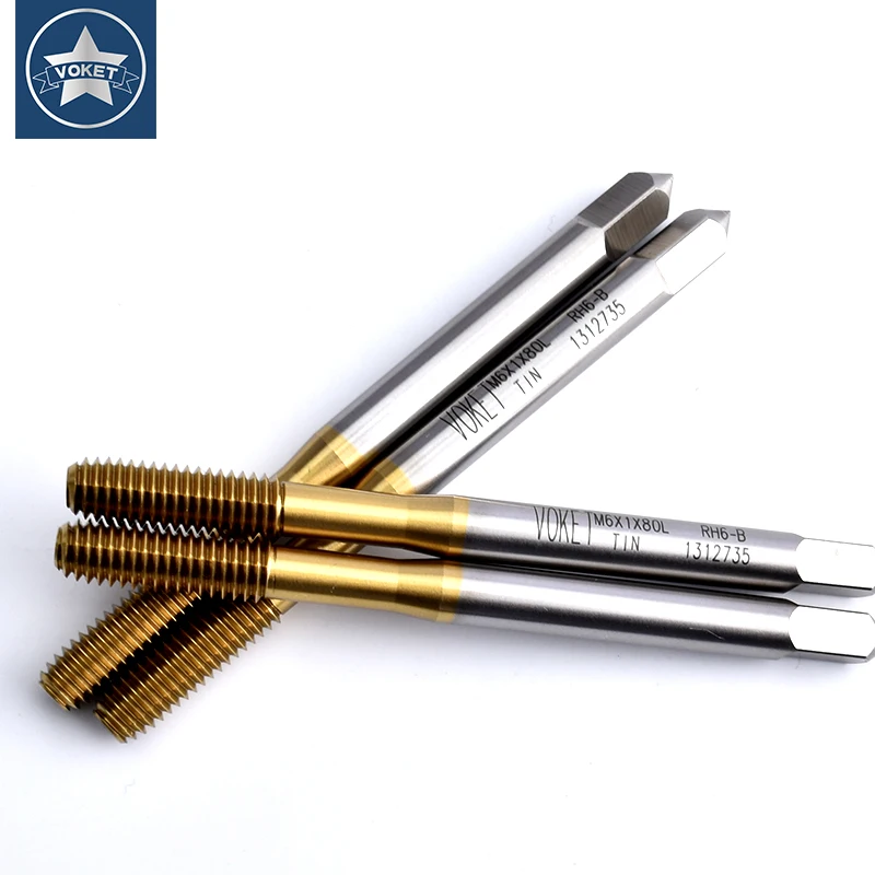 GULING HSS-E formando rubinetto gambo lungo con rivestimento TIN filo di lunghezza totale 80 millimetri Metrico rubinetto macchina M1.4 M1.6 M2 m2.5 M3 M4 M5 M6