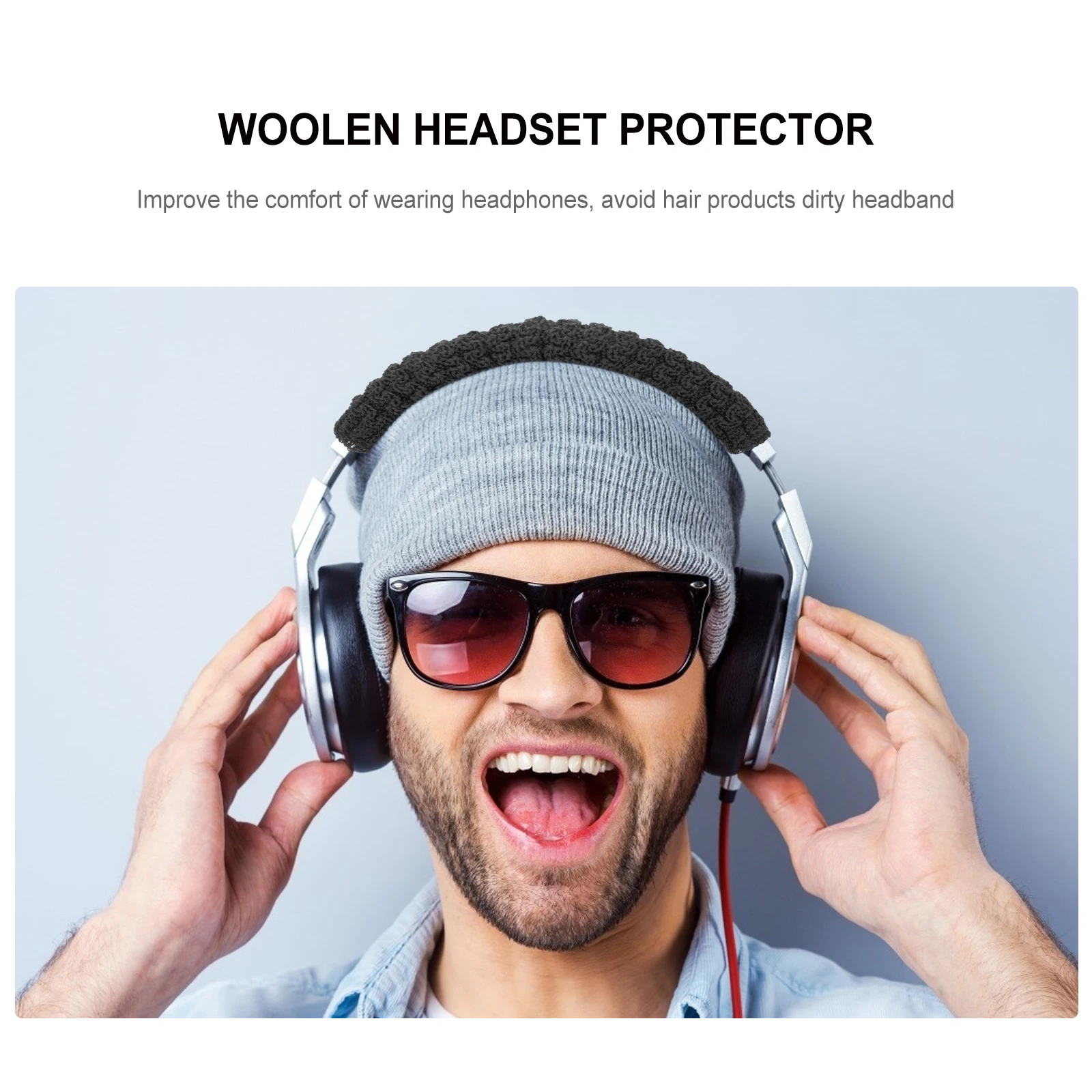 

Woolen Headphone Headband Cover Protective Pad For Earphone Protector Compatible With Msr7 M50X Durable Scratch Resistant