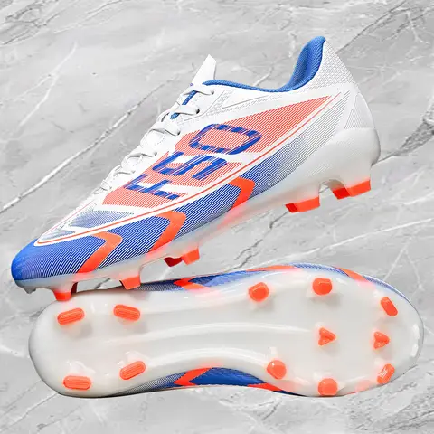 Mens AG FG Football Cleats, Durable Rubber Sole, Light PU Upper Soccer Shoes for Adult Grass Match and Workout