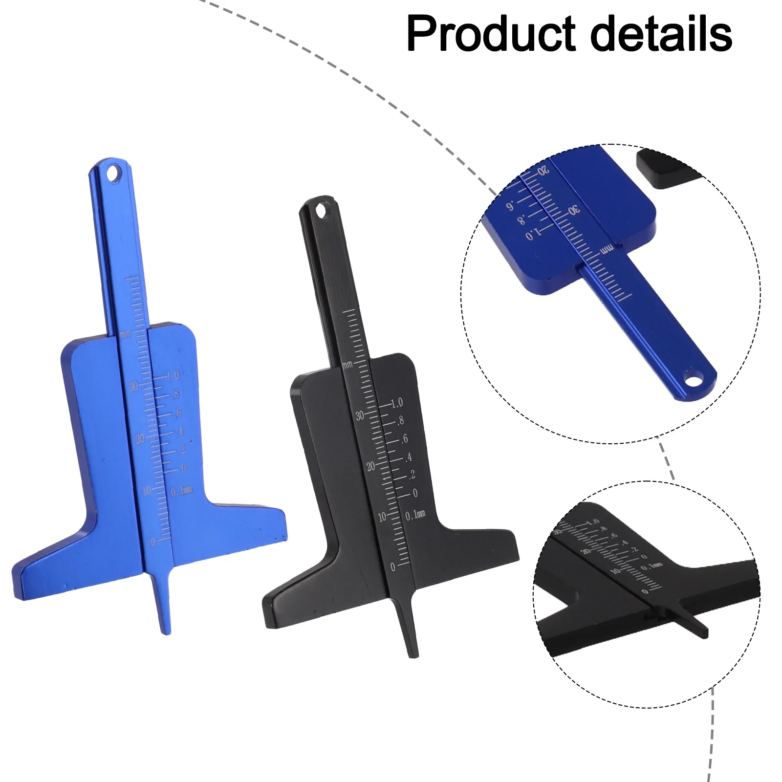 Aluminum Alloy Tire Gauge Meter Tire Thickness Scanner Versatile Tire Inspection Tool For Vehicle Safety Inspection