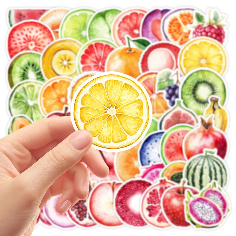 50 قطعة ملصقات الكتابة على الجدران الفاكهة المختلطة الديكور المحمول طبق الفاكهة صندوق أدوات مكتب زجاجة ماء الأمتعة لعبة الشارات ذاتية اللصق #2