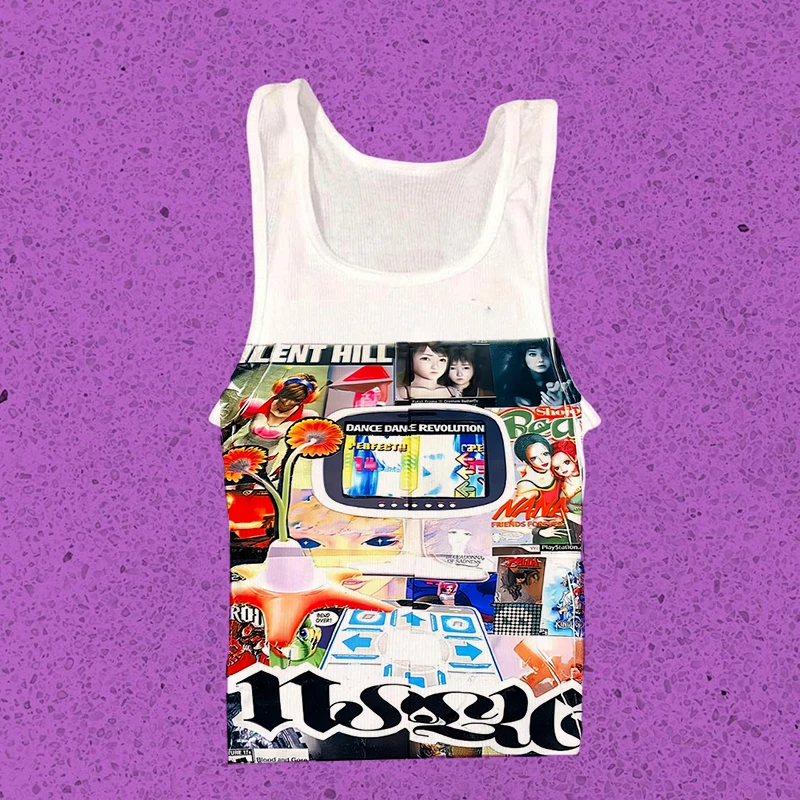 Women clothes Y2k Tops Baby Tees Aesthetic Emo Summer Tops Streetwear Gothic Harajuku Graphic Cartoon T-shirt Vintage Crop Tops