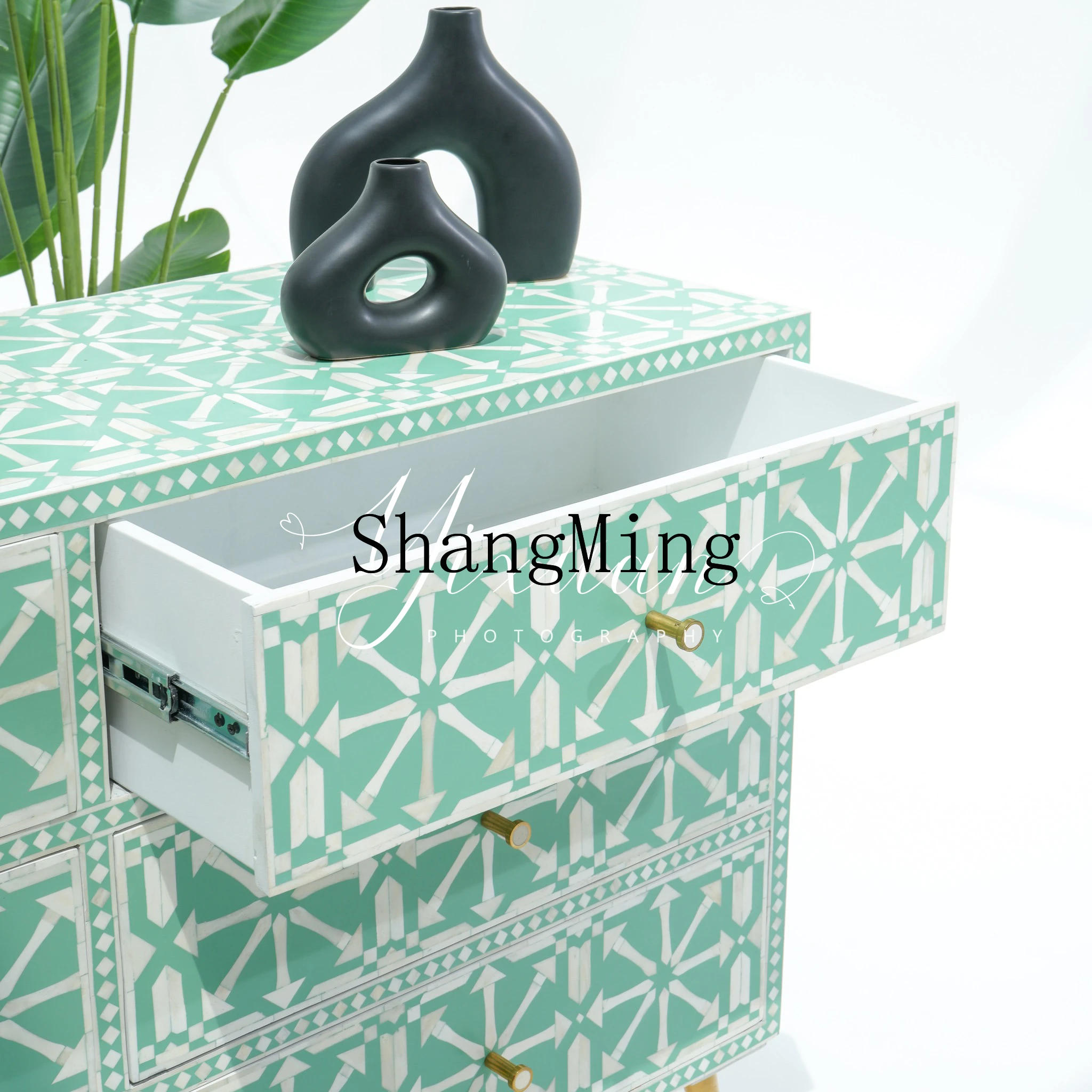 

FG retro hand-painted living room solid wood nine chest modern simple Internet celebrity furniture