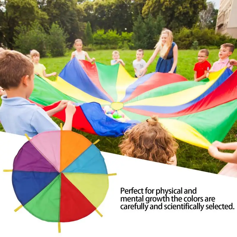 Child Kids Sports Development Early Education Outdoor Game Rainbow Umbrella Parachute Toy Jump-sack Ballute Play Parachute