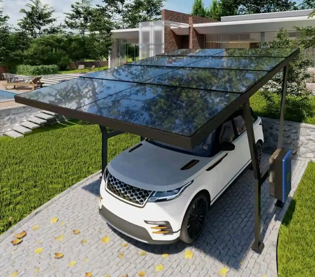

Any Size Custom Modern Eco Friendly Solar Carport Eu Standard Ev Charger Home Commercial Weather Resistant PV Parking Shelter He