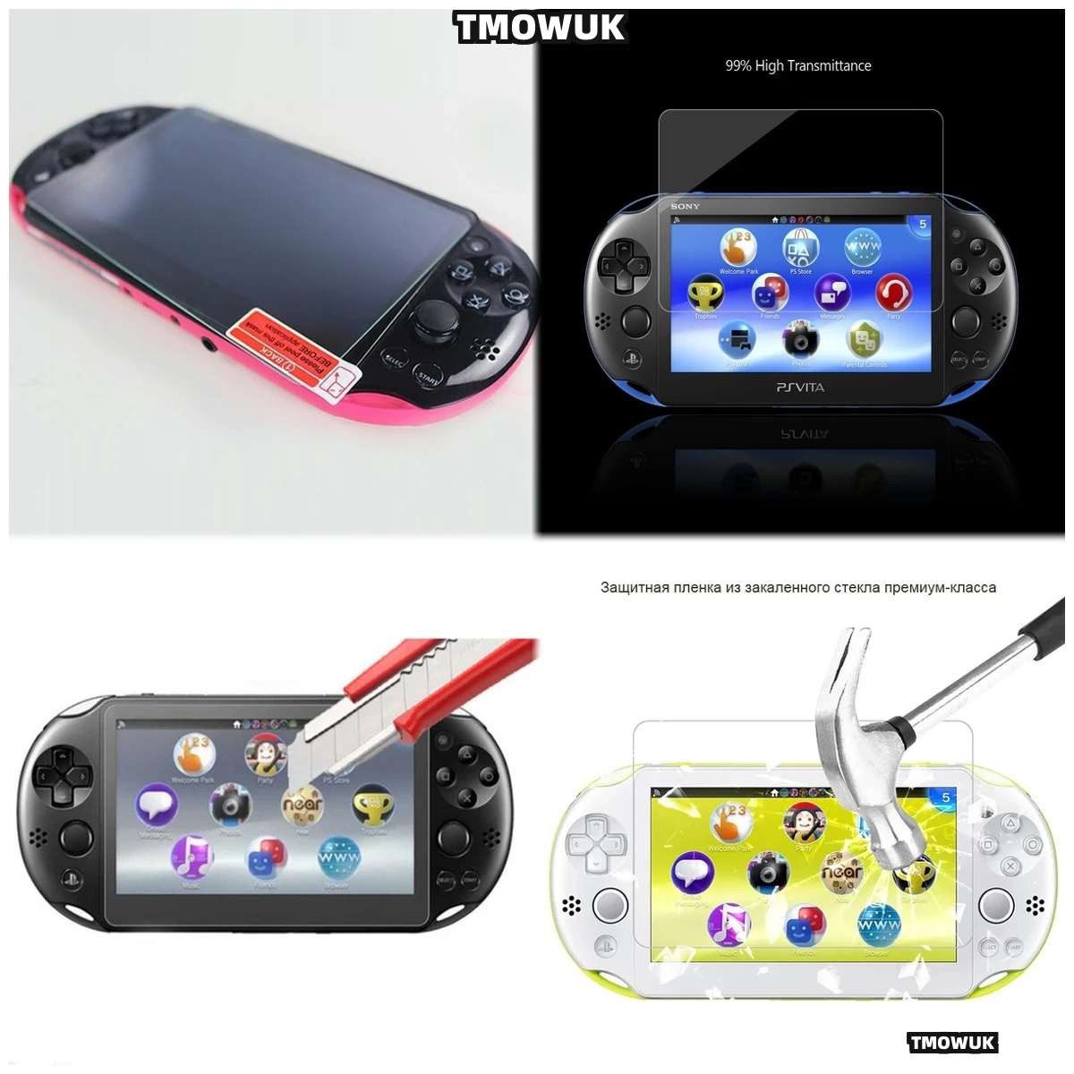 

9H Hard Tempered Glass Guard For Sony PS Vita 1000/2000 - Scratch Resistant, Oleophobic Coating