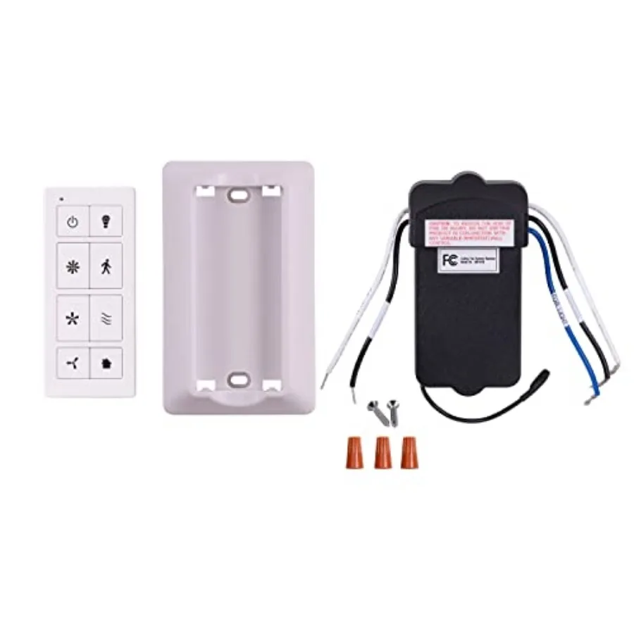 

Universal Ceiling Fan Remote Control Kit with Receiver Wall Dock and Batteries For Downrod Ceiling Fans ONLY - 51433-01 - White