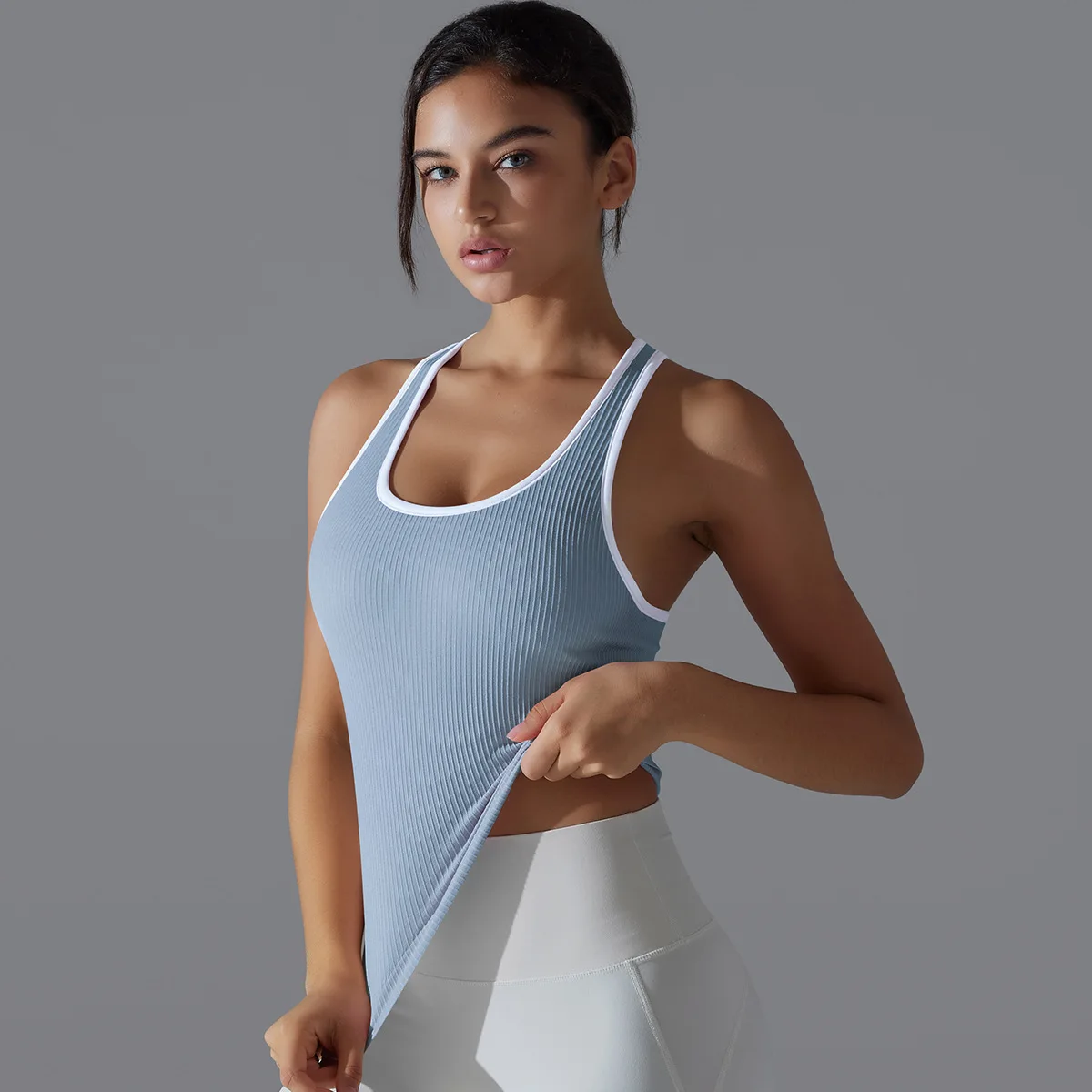 New Yoga Racerback Tank Top Tight Running Fitness Quick Dry Sports Vest Quick Drying Active Wear Slim Top Women Singlet T Shirt