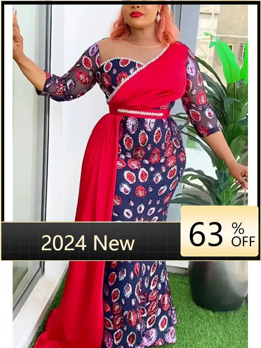 

Элегантные африканские платья по индивидуальному заказу для женщин, летняя африканская одежда, платье больших размеров для свадебной вечеринки, Дашики, Анкара, офисная женская одежда