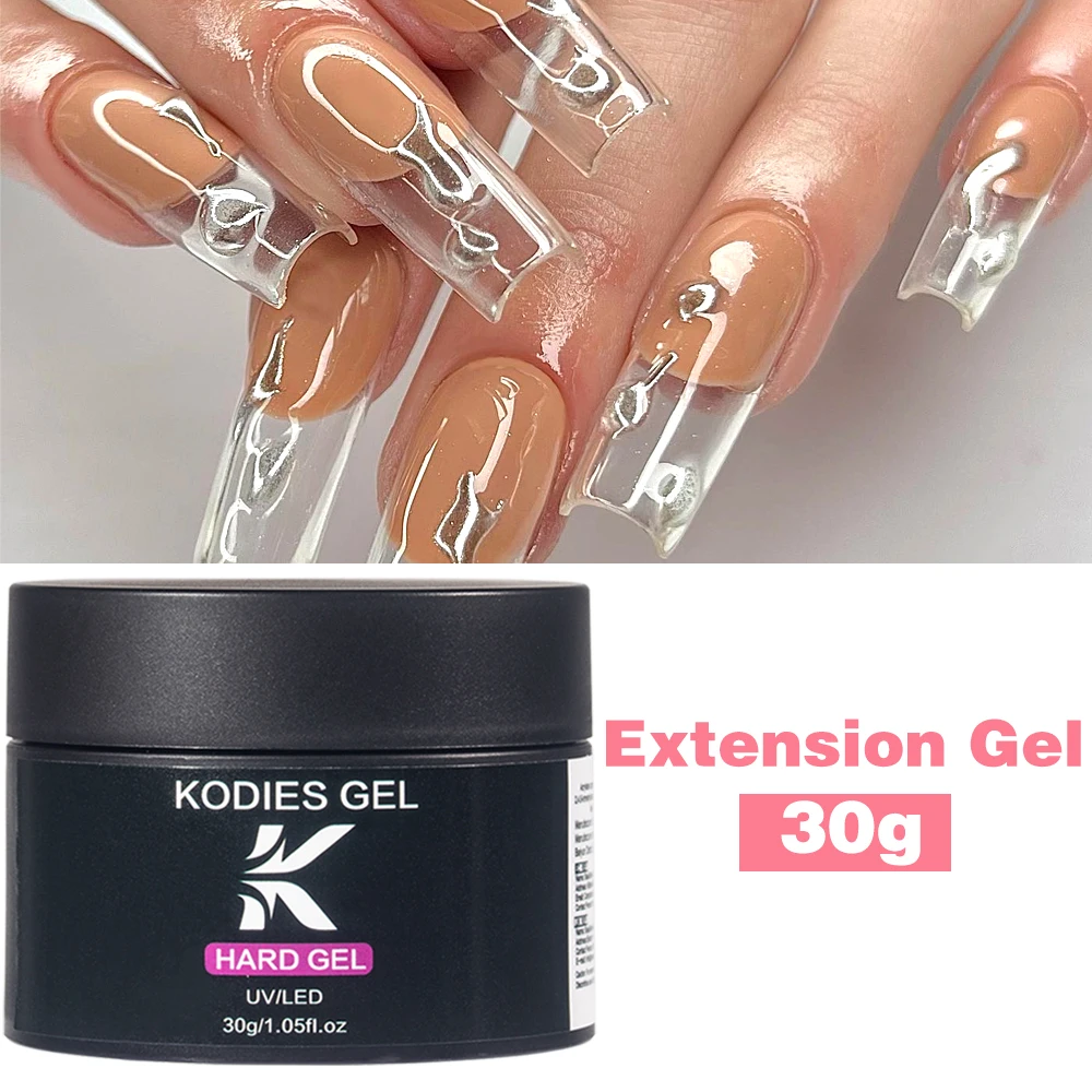 KODIES GEL 30g Clear Builder Nail Gel Polish Thicker Transparent Acrylic Hard Gel for Extension Manicure Nails Art Salon Quality