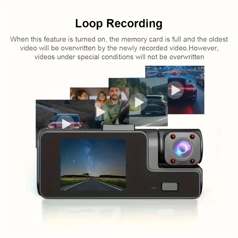 

Car Dvr HD 1080P Dash Cam 2/ 3 Lens Front Inside Rear Wide Angle Loop Recording Night Vision G-sensor Camera Vehicle Accessories