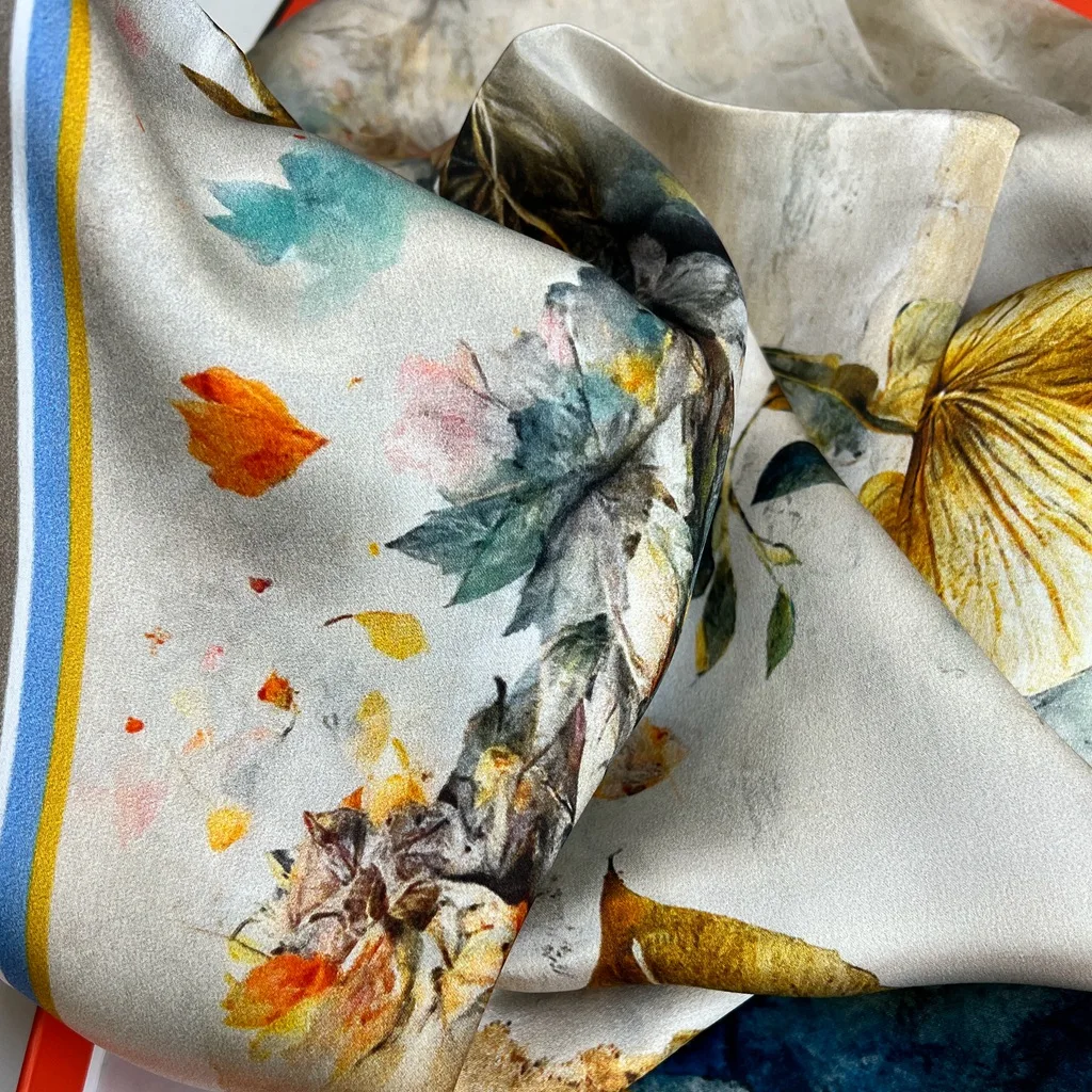 110crepe large square scarf sunscreen breathable mulberry silk shawl scarf is fashionable and versatile