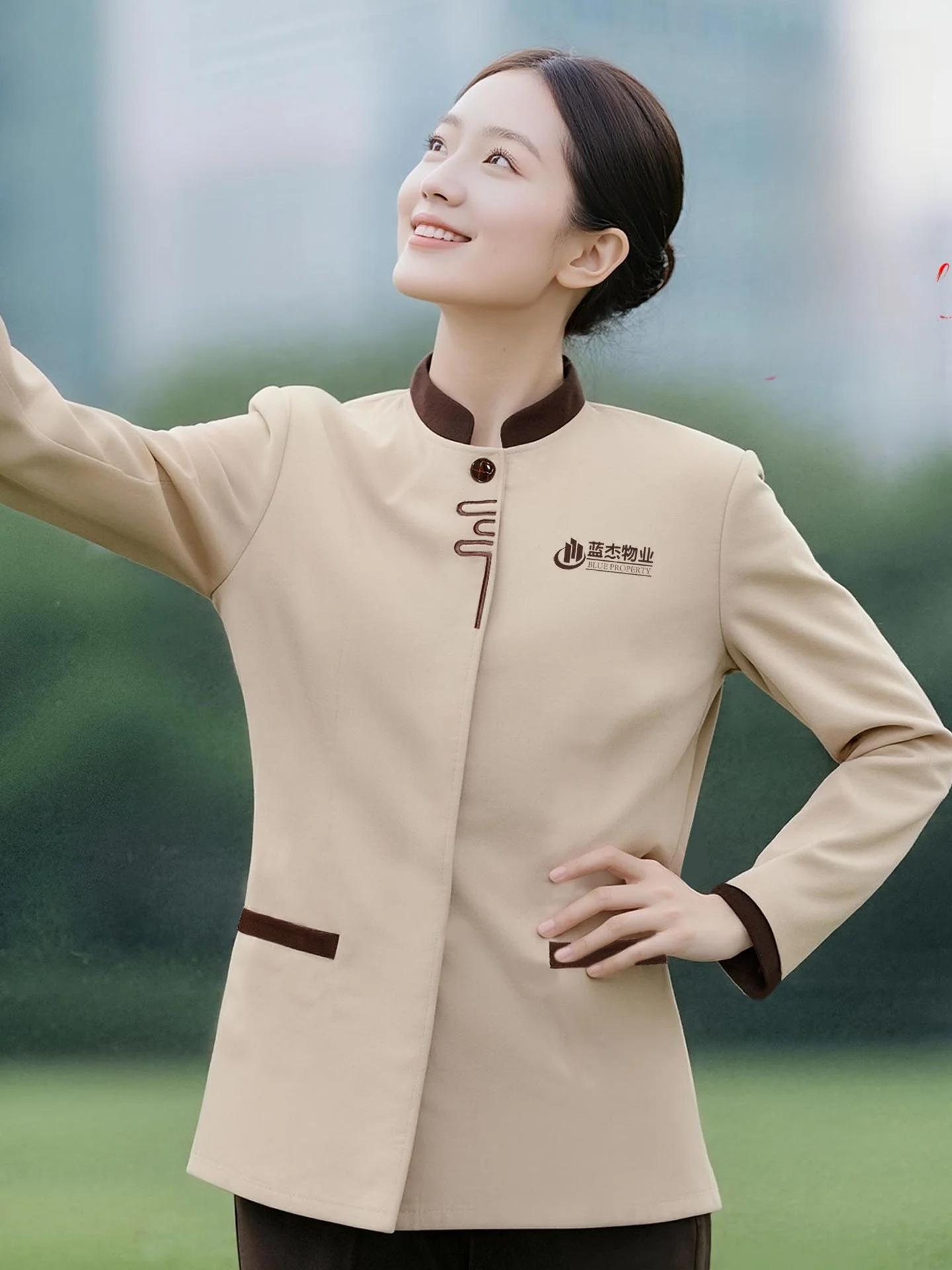 

Thiened Cotton Long Sve Work orm Set for Hotel Housekee Stf Proper Management Cleaning Ladies Workwear