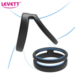 Dual Penis Ring Male Silicone Cock Rings Lock Delay Ejaculation Scrotal Binding Ball Stretcher Chastity Cockring Sex Toy For Men