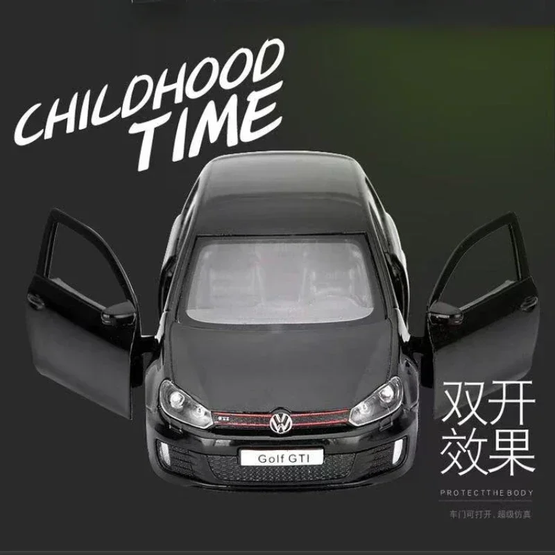 1/36 VW 골프 6 다이캐스트 자동차 모델 폭스바겐 스케일 골프 Gti 소형 합금 장난감 어린이 선물용 차량 모델을 뒤로 당겨