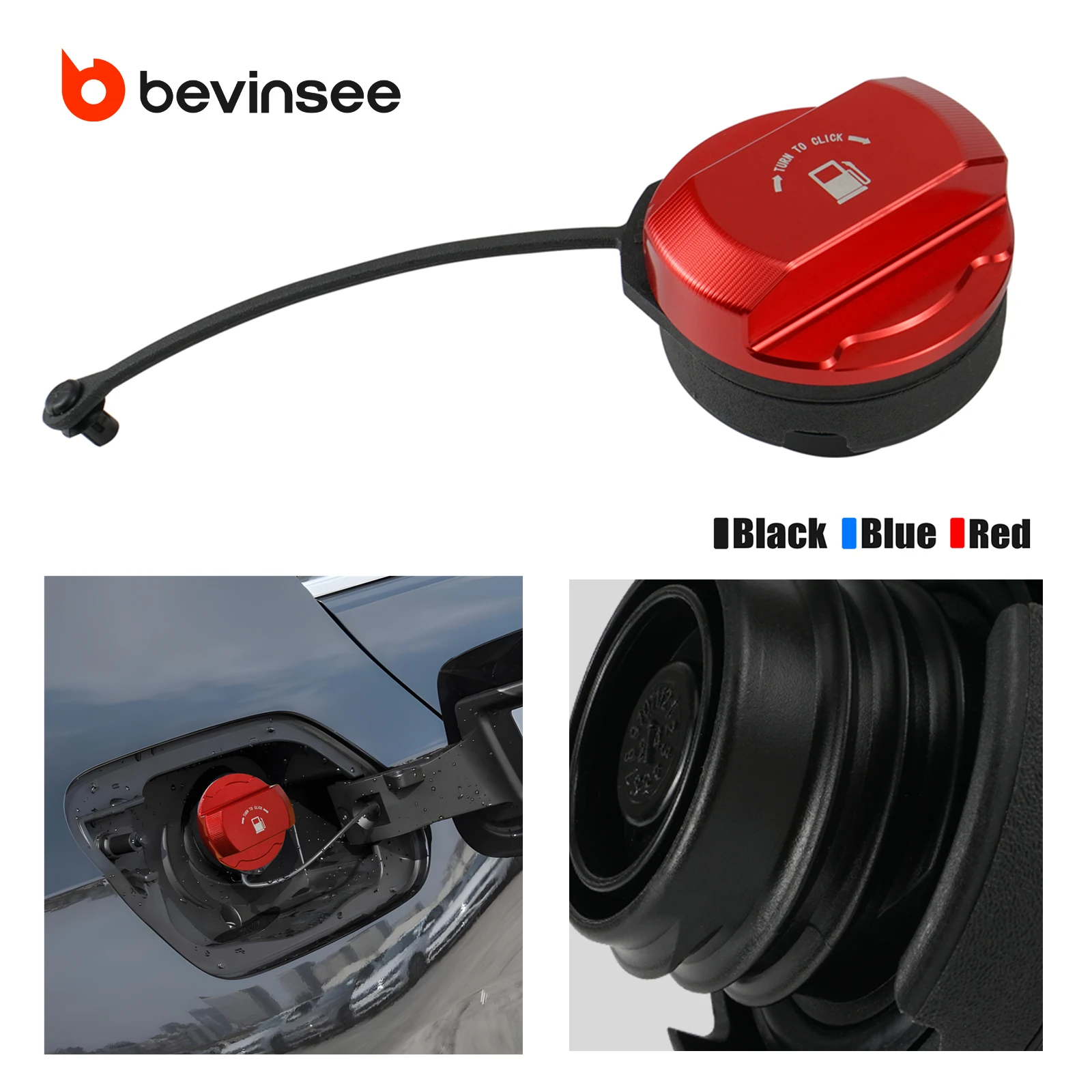 

BEVINSEE Fuel Filler Cap for Audi A3 8P/A1,for Porsche Boxster 986/for Porsche 911 996,for SEAT Leon MK2 1P,for VW Golf MK5 MK6