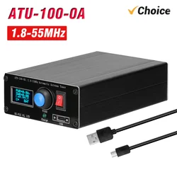 ATU-100-0A 1.8-55MHz Mini automatyczny tuner antenowy 0,91 cala wyświetlacz OLED obudowa ze stopu aluminium z baterią 1500MAh uniwersalne zastosowanie