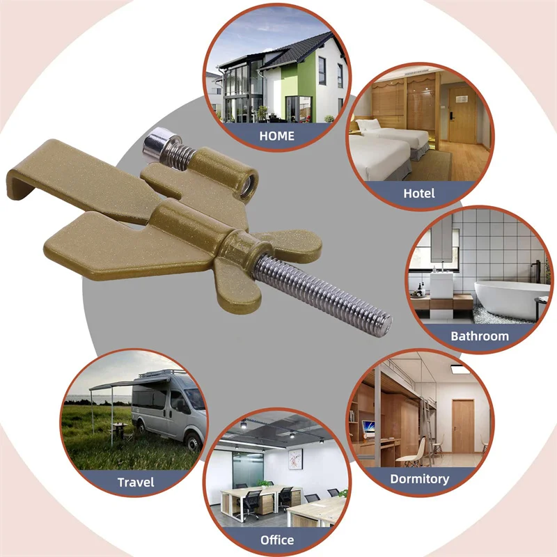 Portable Door Lock Privacy Extra Security Lock Anti Theft Travel Inside Door Locker for Traveling Home Bedroom Apartmen