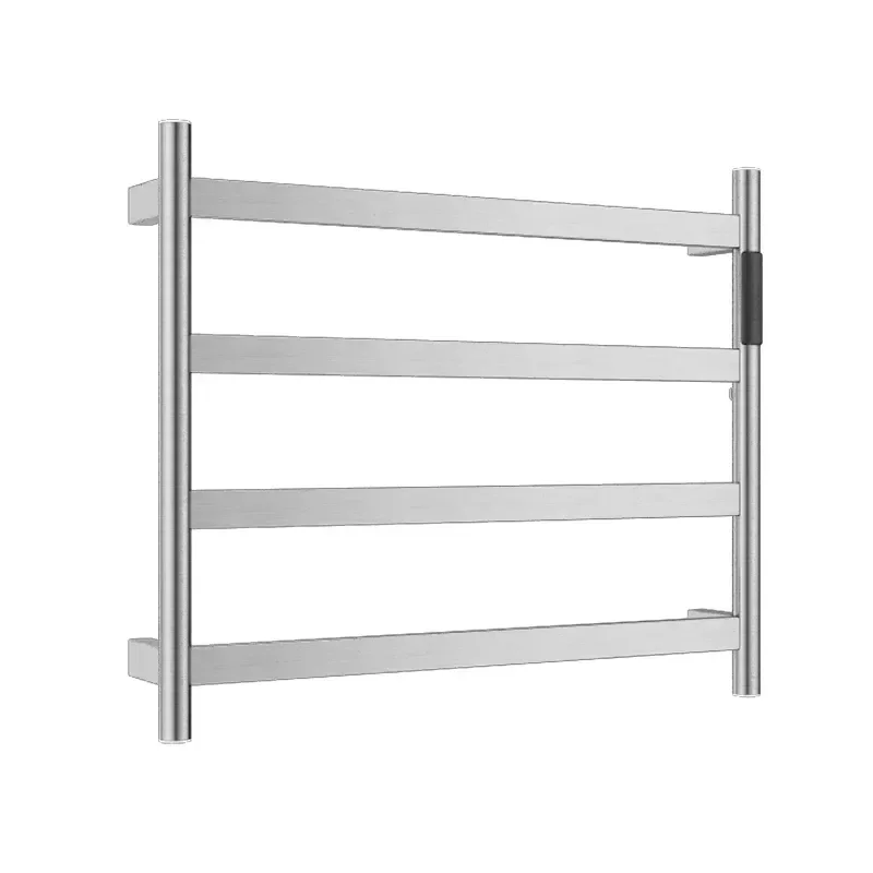 Hotel Brushed Wall Mount Towel Warmer Plug-in Bathroom Electric Heated Towel Drying Racks with Built-in Timer