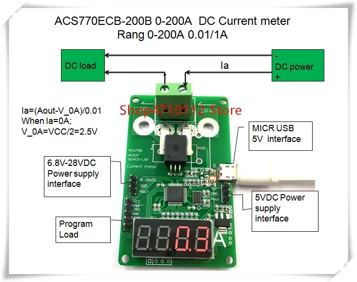 NEW 1PCS/LOT ACS770ECB-200B ACS770ECB 200B ACS770 0-200A DC Current meter Current Rang 0-200A 0.01/1A