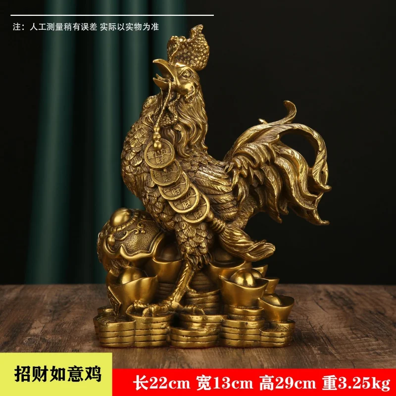 Manufacturer Wholesale Of Copperware: Pure Ornaments, Brass Rooster, Zodiac Chicken Home And Office Decorative Cra