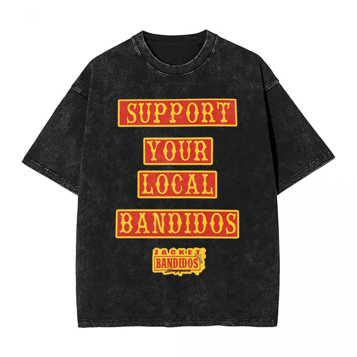 Oversized Washed T-Shirt B-Bandidoes Motorcycle Club Cotton T-Shirts Popular Tshirt for Men Summer Y2K Funny Casual Top Tees