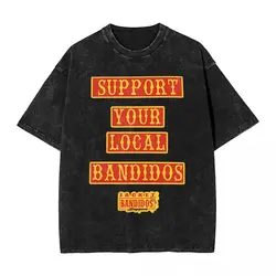 Oversized Washed T-Shirt B-Bandidoes Motorcycle Club Cotton T-Shirts Popular Tshirt for Men Summer Y2K Funny Casual Top Tees