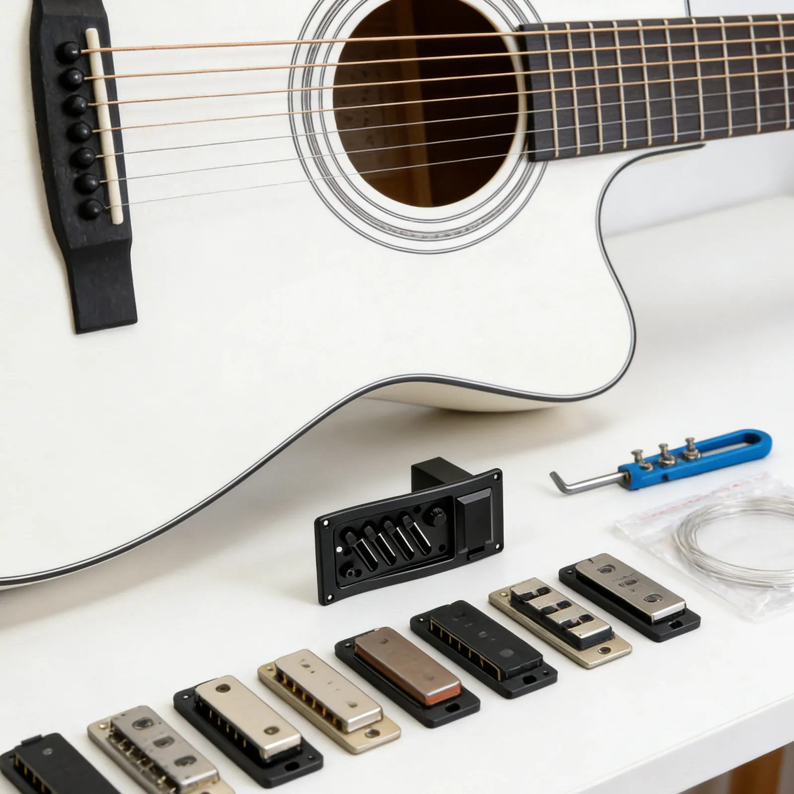 

Комплект из 4 пластиковых защитных накладок для гитарных звукоснимателей (хамбакер, сингл-койл), запчасти для электрогитары, музыкальный инструмент