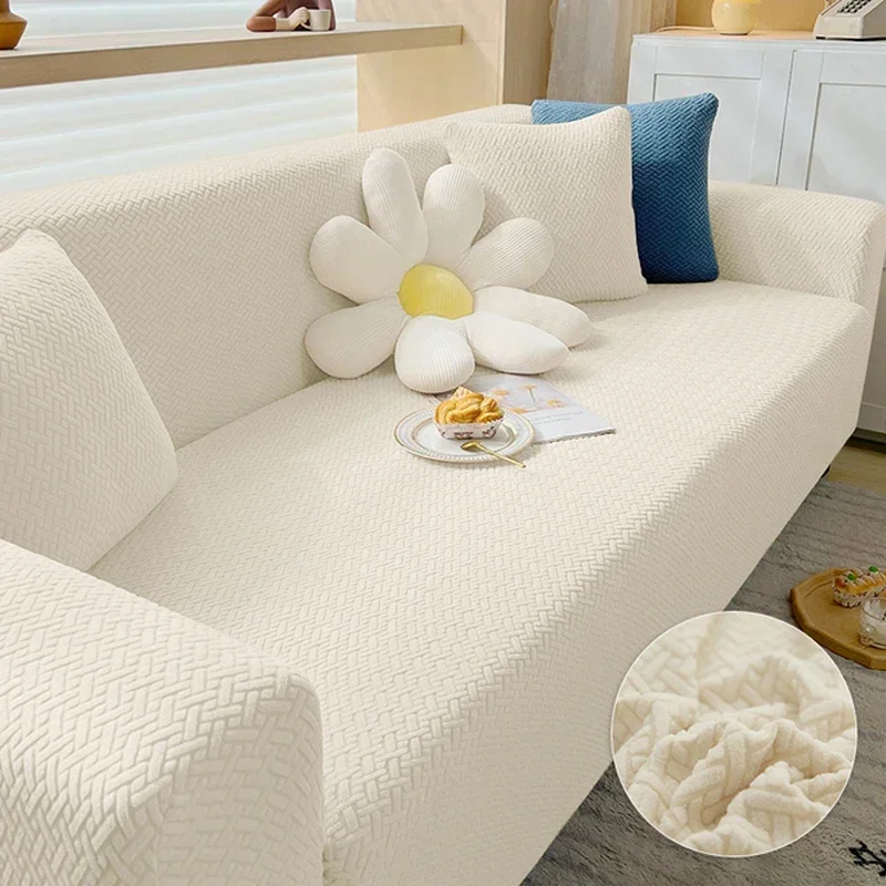 Thick Sofa Cover for Living Room Elastic Jacquard 1/2/3/4 Seater Sofa Cover L-shaped Corner Sofa Cover