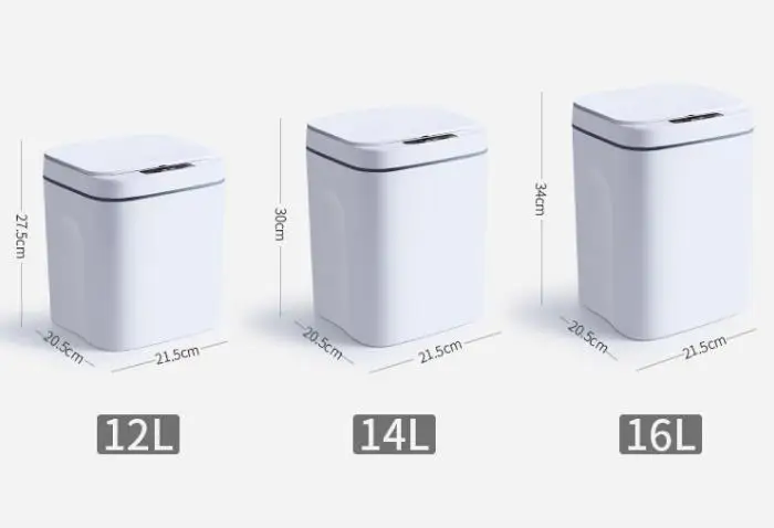 12/14/16L Intelligent Trash Can Automatic Sensor Dustbin Sensor Electric Waste Bin Home Rubbish Can For Kitchen Bathroom Garbage