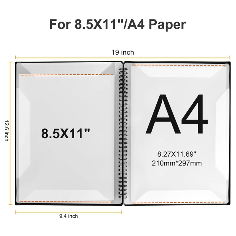 Noten ordner, 60 Seiten, Noten/Halter, passend für Buchstaben größe a4, beschreibbarer & abnehmbarer Chor ordner