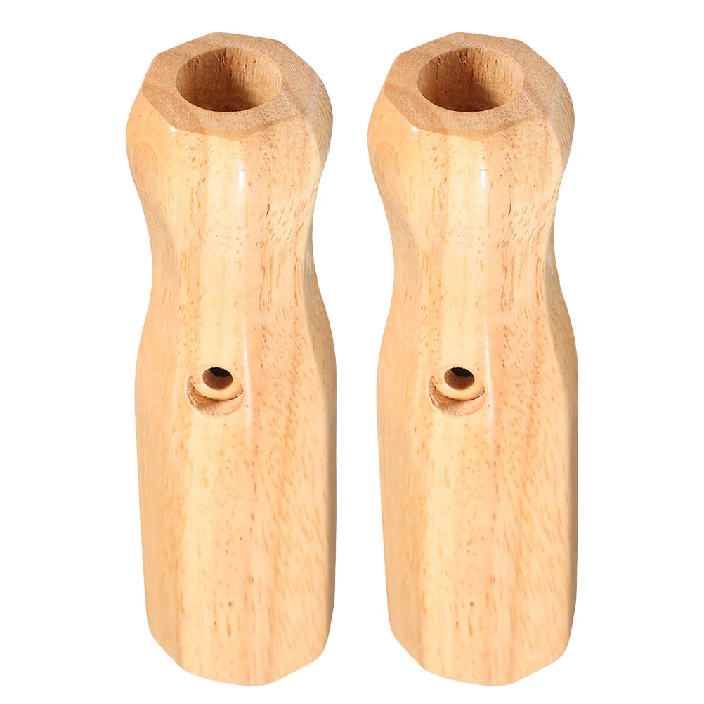 2 Pcs Football Table Handle Foosball Parts Nonslip Grip Bar Wooden Machine Handles Balls Replacements Game Rod