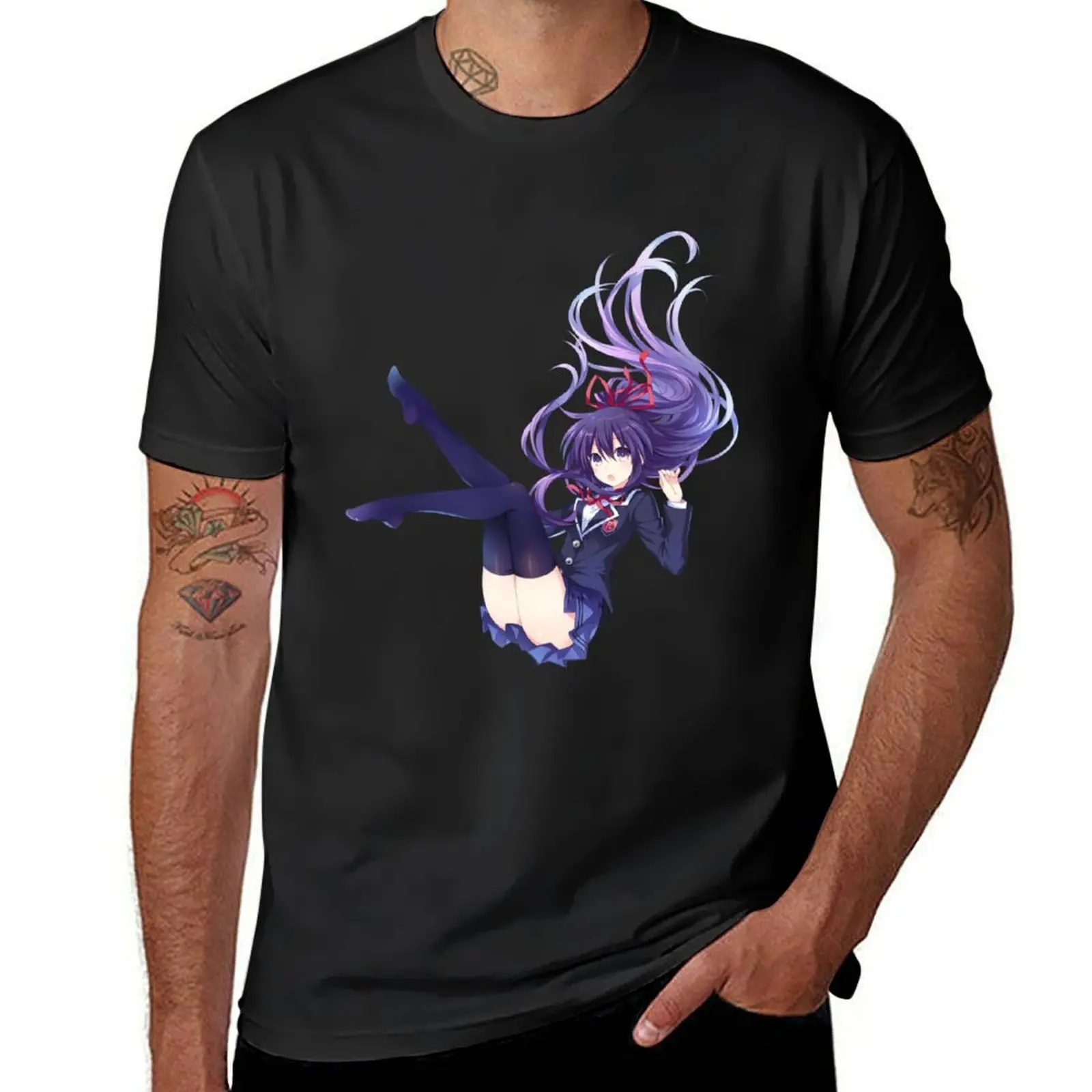 Tohka Yatogami Date A Live T-shirt oversized blanks Short sleeve tee men