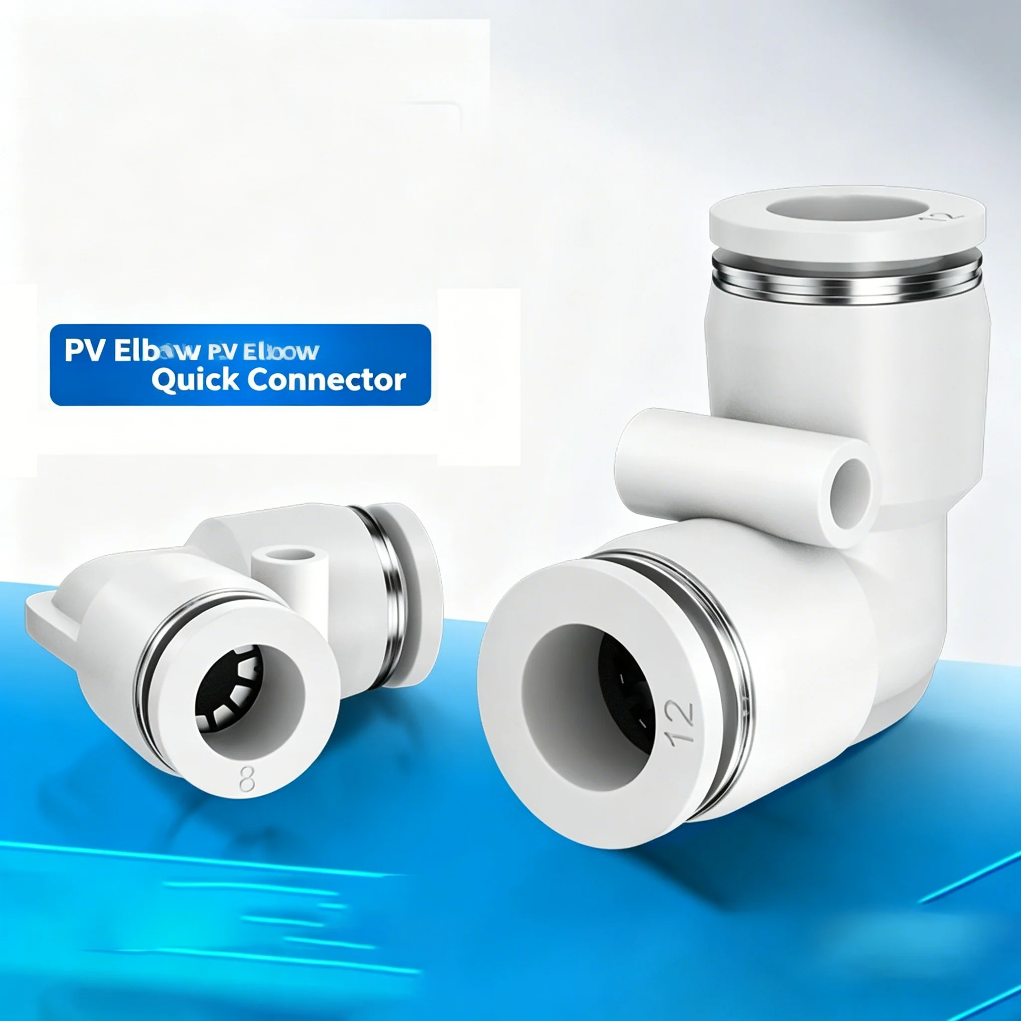 10Pcs 4 6 8 10 12mm PV  PVG Elbow 90 Degree Pneumatic Air Fitting Push To Connect Fitting Quick Release Push Lock Air Compressor