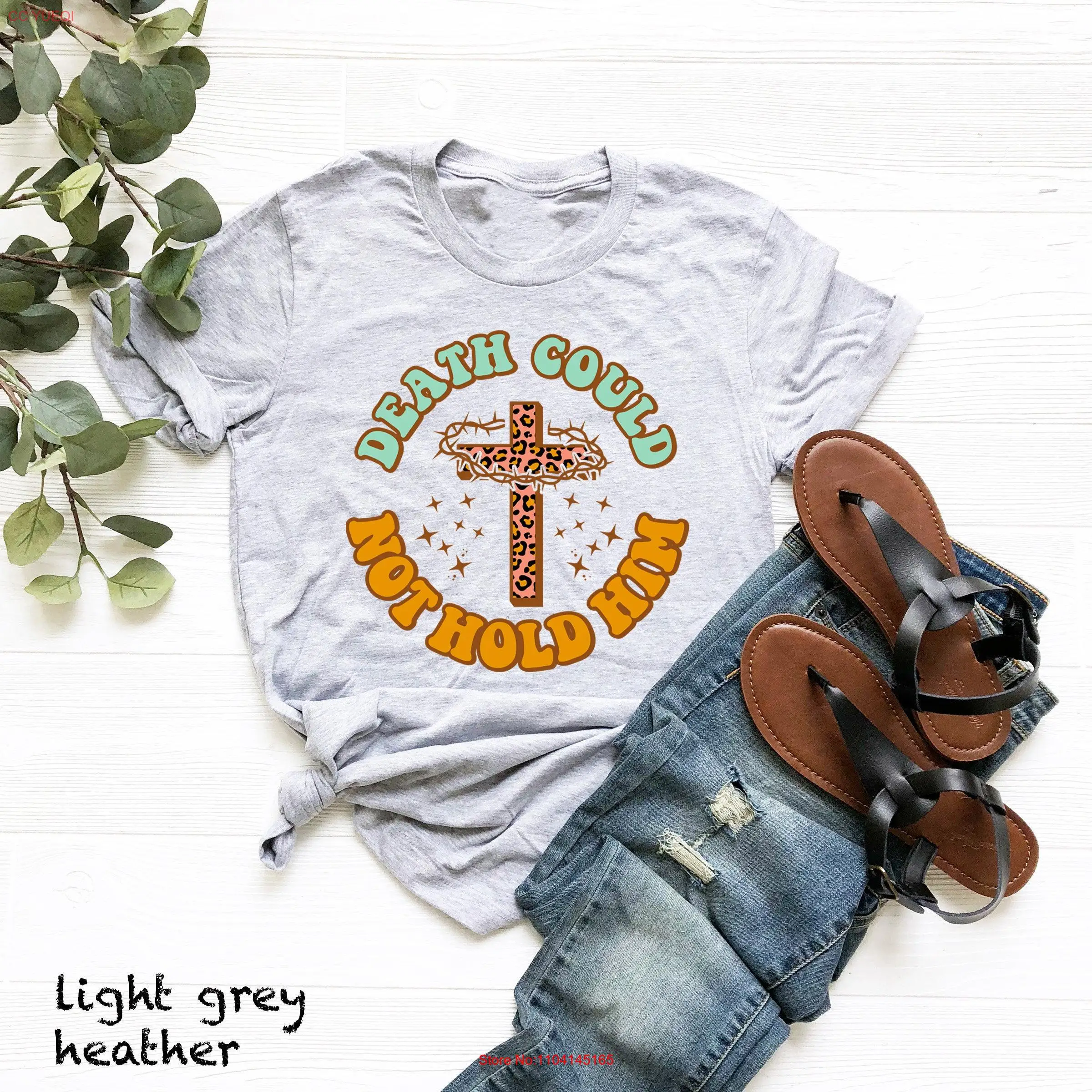 

Футболка «Смерть может не держит его» Пасхальная религиозная для любителей Иисуса, христианские женщины, библейские стихи с длинными или короткими рукавами