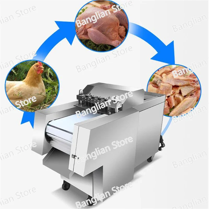 3000W Automatic Bone Cutting Machine Rib Chicken Duck Fish Goose Poultry Meat Skeleton Cutting Machine