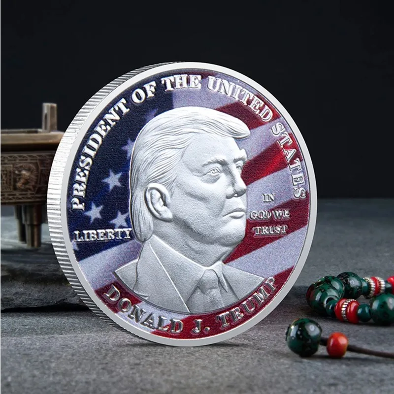 New President Trump Commemorative Coin Silver Gilded Eagle Medal Coin Souvenir Supporter Gift