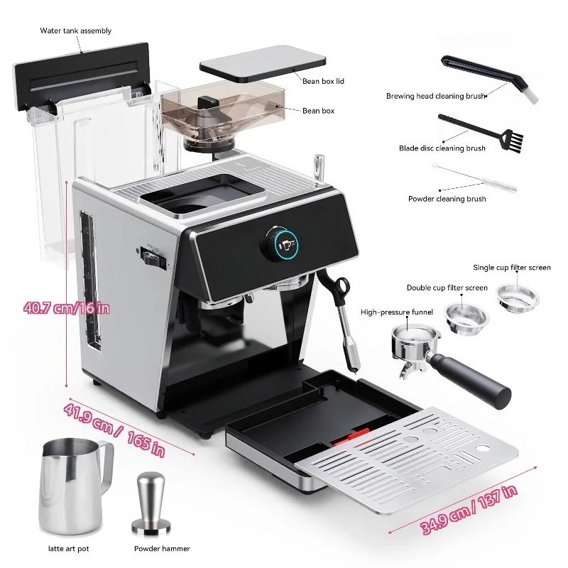 Professional 58mm Double Boiler Espresso Coffee Machine with Grinder