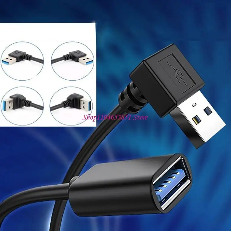 5 Gbps USB3.0 extensão direita/esquerda Male angular para fêmea adaptadora 90 graus