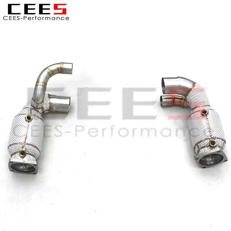 CEES Custom Exhaust Downpipe for Porsche 911 991/991.2 Carrera 3.0 2011+ Stainless Steel Downpipe 100 200 300 400 Cell Cats