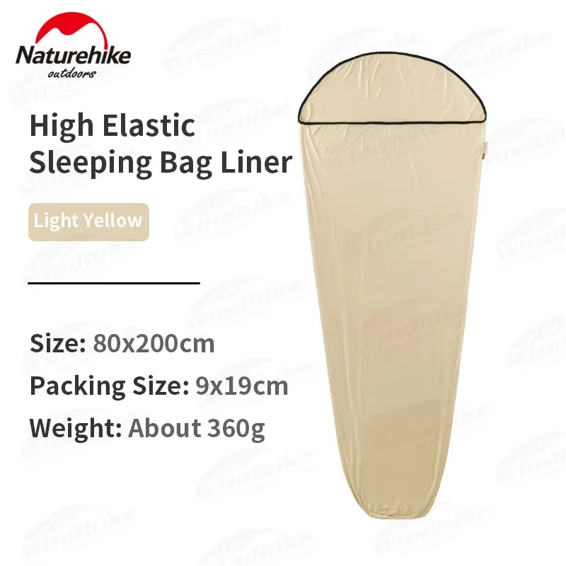 Naturehike 360g Outdoor Camping Slaapzakvoering Elastisch Draagbaar Opbergbaar Ultralicht Reizen Hotel Enkele Slaapzakvoering