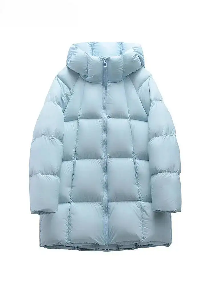 Auutmn hiver doudoune femmes à capuche col montant à manches longues épais moyen Long rembourré manteau femme Streetwear vêtements d'extérieur Parkas